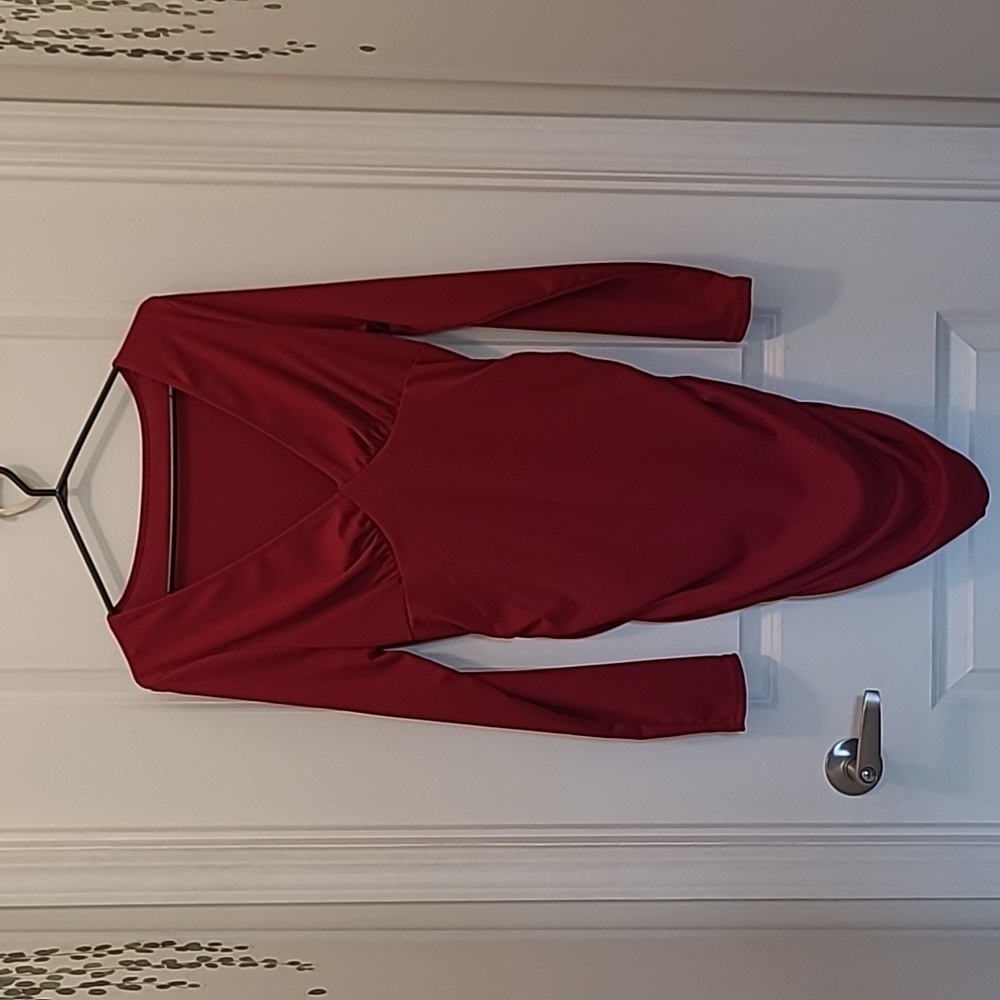 SHEIN Body Con V-Neck Long Sleeve Mini.